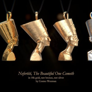 NEFERTITI necklace pendant (profile) | Gold, Silver, Bronze, Platinum, Ancient Egyptian Artifact, Egyptian, Cameo