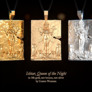 ISHTAR, Queen of the Night necklace pendant Gold, Silver, Bronze, Platinum, Ancient Babylonian Artifact Jewelry, Lilith, Pagan image 2