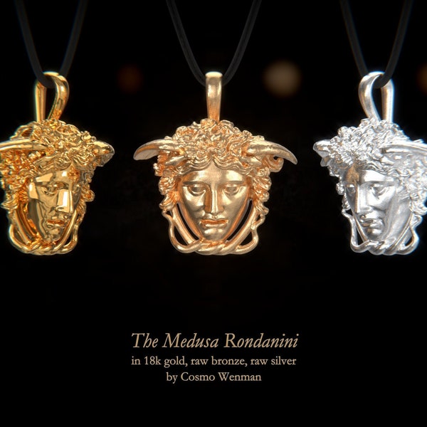 THE MEDUSA RONDANINI necklace pendant | Gold, Silver, Bronze, Platinum, Ancient Greek Artifact Jewelry, Medusa, Gorgon, Greek, Pagan, Cameo