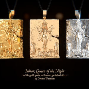 ISHTAR, Queen of the Night necklace pendant Gold, Silver, Bronze, Platinum, Ancient Babylonian Artifact Jewelry, Lilith, Pagan image 6