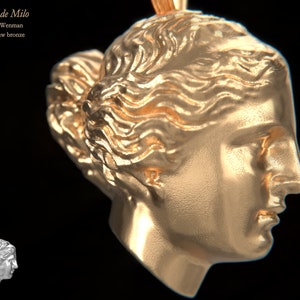 VENUS DE MILO necklace pendant | Gold, Silver, Bronze, Platinum, Ancient Greek Artifact Jewelry, Greek, Pagan, Cameo