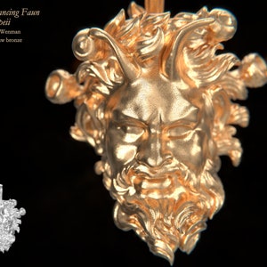 THE DANCING FAUN of Pompeii necklace pendant | Gold, Silver, Bronze, Platinum, Ancient Greek Artifact Jewelry, Greek, Pagan, Cameo