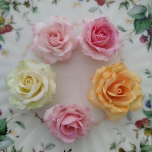 Polymer clay rose, realistic rose flower