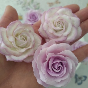 Polymer clay flower rose, rose decor, made to order, wedding favors, party favors, coastal wedding, bridesmaid gifts