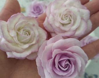 Polymer clay flower rose, rose decor, made to order, wedding favors, party favors, coastal wedding, bridesmaid gifts