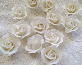 Polymer clay flower rose, rose decor, made to order, wedding favors, party favors, coastal wedding, bridesmaid gifts