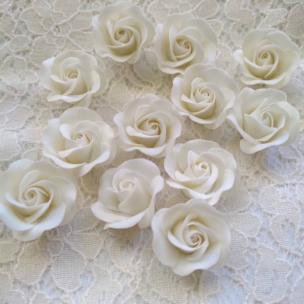 Polymer clay flower rose, rose decor, made to order, wedding favors, party favors, coastal wedding, bridesmaid gifts