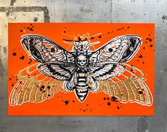 Silence of the Moth Screen Print – Hand Printed Horror Movie Art – Cult Classic Film Print