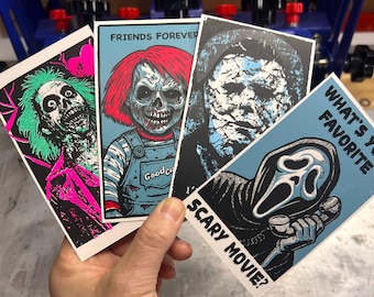 Zombie Horror Valentine’s Day Cards – Hand Screen Printed Classic Slasher Valentines