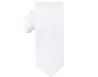 White Business Tie Linen & Cotton Tie Mens Tie Husband Gift Groomsmen Tie Mens Gift for Dad Groomsmen Gift Groom Gift for Him