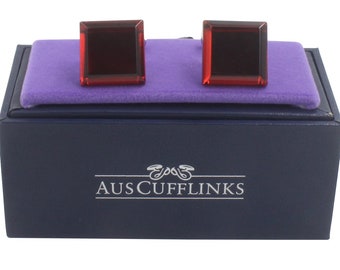 Ruby Stone Wedding 40th Anniversary Gift for Hubby | Ruby Red Cufflinks for Husband | Gift Box Included |  40th Wedding Gift