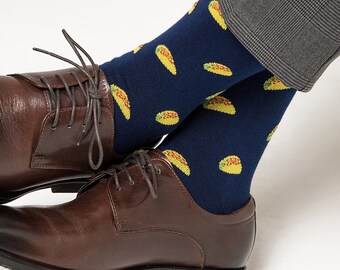 Taco Lover Chirstmas Gift for Him | Xmas Socks for Men Taco Bell Bill Nachos Socks | Socks Mexican for Men | Groomsmen Wedding Socks