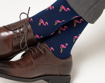 Pink Flamingo Groomsmen Wedding Socks | Xmas Present for Dad | Women Socks for Her | Christmas Gift Socks