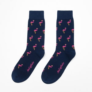 Pink Flamingo Groomsmen Wedding Socks Xmas Present for Dad Women Socks for Her Christmas Gift Socks image 2