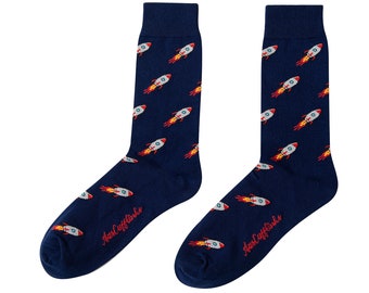 Raketenschiff Weltraum Astronaut Galaxy Socken für Ihn | Universum Interspace Geschenk für Männer | Alien Computer Spiele x Weihnachten Geschenk für Ihn