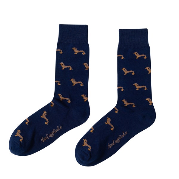 Sausage Dog Socks for Mens Animal Socks | Puppy Gift for Him | Work Colleague | Canine Xmas Gift | Animal Lover Park