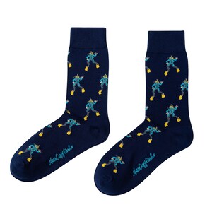 Scuba Diver Socks for Him | Ocean Marine Lover Gift for Men | Great Barrier Reef Socks for Men | Aquatic Gift Going Away Present for Divers