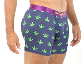 WEED MARIJUANA Underwear Mens | Cannabis Mary Jane Grass Briefs | Jocks Boxers Him | Groomsmen Wedding Underwear | Undies Gift for Dad Xmas