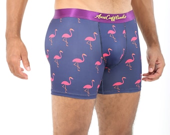 Pink Flamingo Underwear Undies Mens | Animal Lover Briefs | Mens Jocks Boxers Him | Groomsmen Wedding Underwear | Undies Gift for Dad Xmas