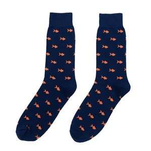 Goldfish Socks for Him | Gold Fish Gift for Him | Fish Lover | Funky Socks for Him | Mens Happy Socks | Novelty Socks Christmas Gift Him