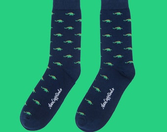 Stegosaurus Socks for Him | Animal Print Socks Dinosaur Lover Socks for Her | Jurassic Park Gift Animal Lover Socks | Happy Fun Socks