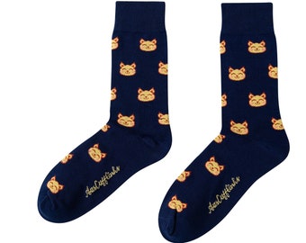 Cat Kitten Socks for Mens Animal Socks | Cat Lover Gift for Him | Work Colleague | Cute Socks Xmas Gift | Animal Lover Furball Socks for Her
