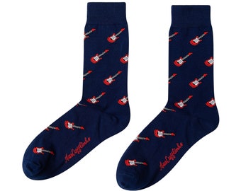 E-Gitarre Musik Liebhaber Socken für Ihn | Gitarrist Geschenk für Männer | Musiker Rockband Socken für Männer | Weihnachtssocken Going Away Geschenk für Ihn