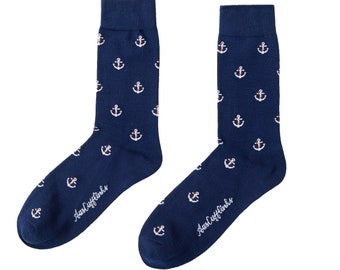 Floowyerion Mens Boat Anchor Compass Novelty Sports Socks Crazy Funny Crew Tube Socks 