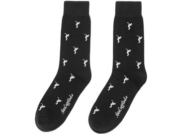 Golfer Socks BLACK for Men Golf Swing USPGA Socks for Him | Golf Tee Off Sports Happy Fun Socks | Birthday Socks Gift for Him | Gift Socks