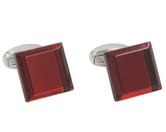 40th Wedding Ruby Anniversary Gift for Husband | Ruby Red Cufflinks | Premium Cuff Links & Gift Box Included |  Wedding Gift for Men