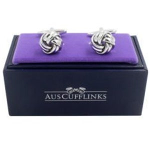 Silver Knot Cufflinks for Men Gift for Him Groomsman Wedding Cufflinks Groomsmen