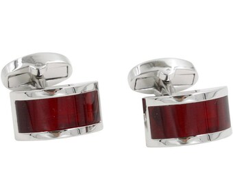 21st Birthday Gift for Him | Red Ruby Cufflinks | Birthday Present for Son | Cufflinks Gift Box Included | 5 Year Warranty!