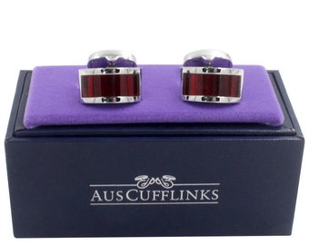 40th Wedding Anniversary Gift for Husband | Ruby Red Cufflinks | Premium Cuff Links & Gift Box Included |  Wedding Gift for Men