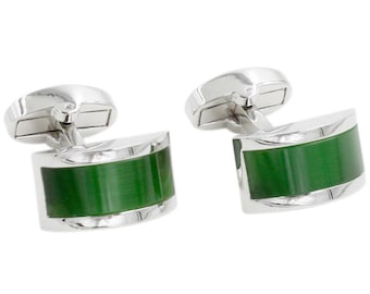 55th Wedding Emerald Anniversary Cuff Links | Emerald Green Cufflinks | Husband Gift for Men Groomsmen | Wedding Cufflinks Groom