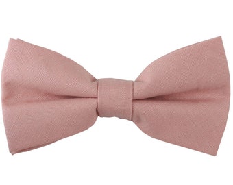 Blush Light Pink Bow Tie Cotton Bow Ties for Men Groomsmen Bellini Pink Bowties