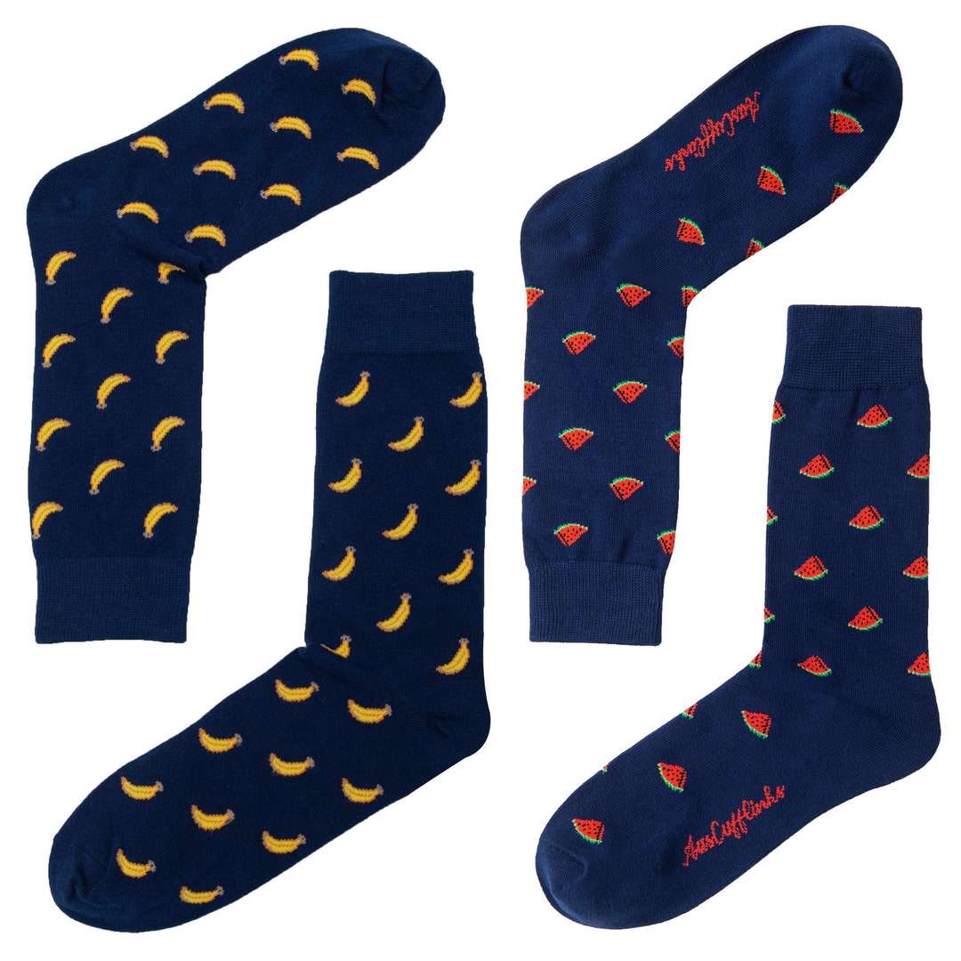 Banana Watermelon Socks Banana Lover Fruit Farmer Socks for Him