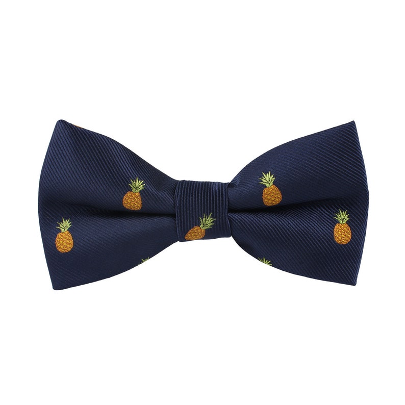 Pineapple Bow Tie for Him Fruit Lover Farmer Bowtie for Men Pine Apple Mens Bow Ties Groomsmen Groomsman Fun Quirky Wedding Bowtie image 1