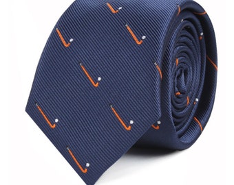 Corbata de hockey sobre césped para él / Regalo de jugador de hockey para él / Corbatas de amante del hockey para hombres / Colega de trabajo que se va regalo para él