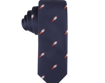 Rocket Ship Space Moon Tie para él / Crypto Spaceman Dogecoin Bitcoin Aircraft Pilot NFT Gift for Men Tie for Him / Corbatas para hombres