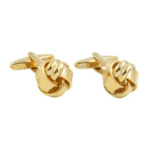 Knot Gold Cufflinks | Golden Cuff Links | Birthday Present | Cufflinks for Groomsmen | Cuflinks Gift Box Inc | 5 Yr Warranty!