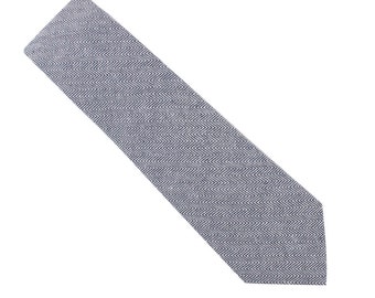 Navy Herringbone Skinny Tie Linen & Cotton Tie Mens Tie Husband Gift Groomsmen Tie Mens Gift for Dad Groomsmen Gift Groom Gift