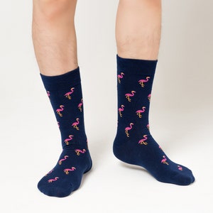 Pink Flamingo Groomsmen Wedding Socks Xmas Present for Dad Women Socks for Her Christmas Gift Socks image 9