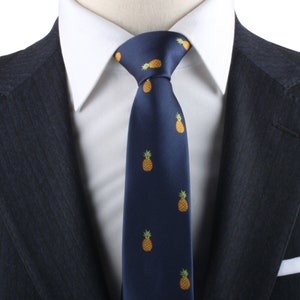 Pineapple Ties for Him Fruit Lover Fruits Farmer Ties for Men Pine Apple Gift Skinny Tie Neckties for Men Work Colleague Gift for Him image 2