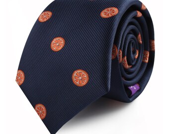 Orange Ties for Men Oranges Orange Juice OJ for Men Gift for Him | Fruit Farmer Gift Men | Neckties for Men | Work Colleague Gift for Him