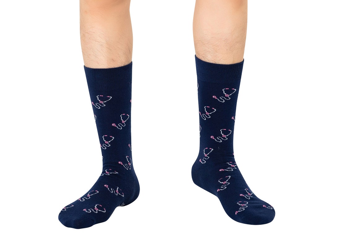 Stethoscope Doctor Nurse Socks for Him Medical Socks for Men Etsy