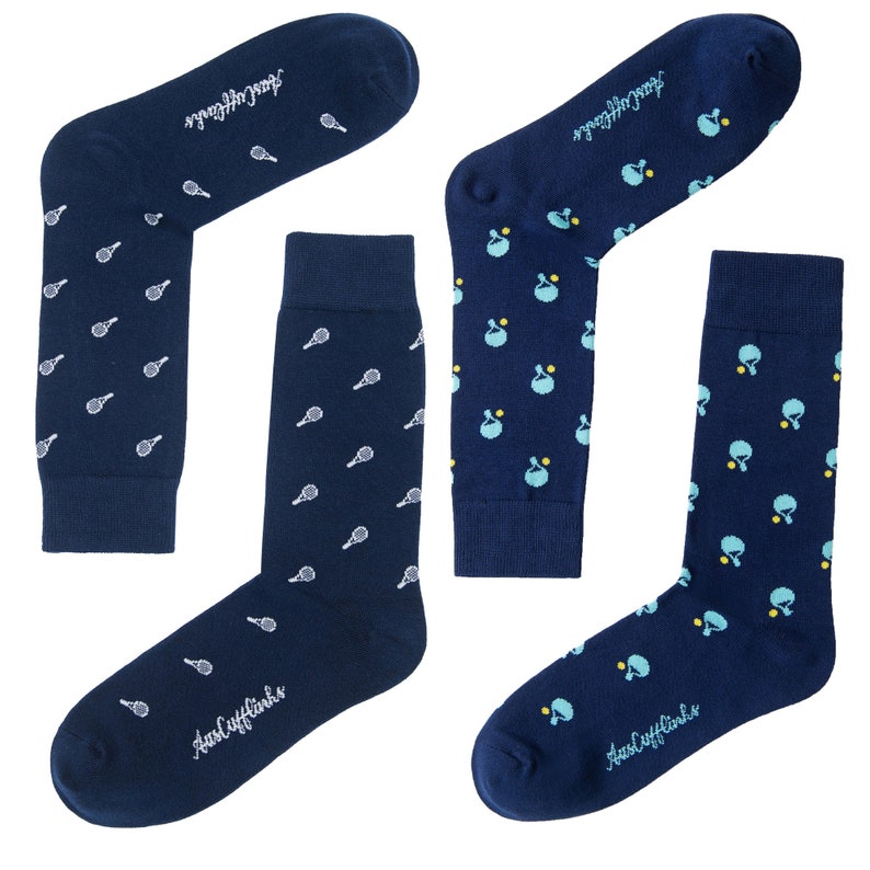 Tennis Player Sports Lover Groomsmen Wedding Gift Socks Ping Pong Fan Present 2 Pairs of Socks for Men Tennis Table Tennis Socks for Him