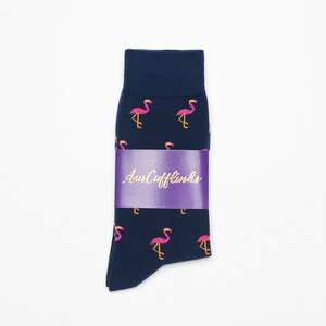 Pink Flamingo Groomsmen Wedding Socks Xmas Present for Dad Women Socks for Her Christmas Gift Socks image 5