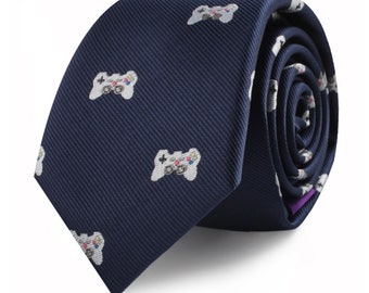 Video Game Tie Esports Computer Games Xbox Playstation Lover Ties For Son Necktie for Him | Gift for Men | Neckties for Men | Work Gift