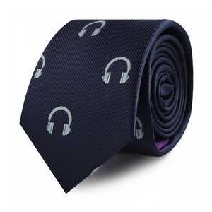 Headphones Music Lover Music Producer Musician Ties for Him | Gift for Men | Neckties for Men | Work Colleague Going Away Gift for Him