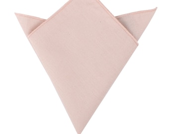 Blush Light Pink BEIGE Pocket Square Cotton Pocket Square Mens Bow Tie Husband Gift Groomsmen Handkerchief Mens Hanky Hankie